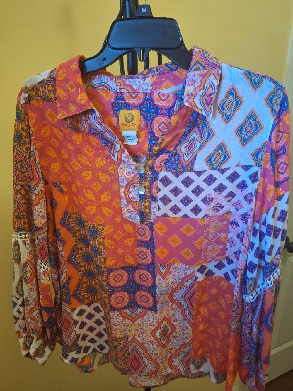 Multi-Color Metallic Rayon Soft Blouse with Jazzy Design Size Large - Picture 1 of 6